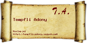 Tempfli Adony névjegykártya